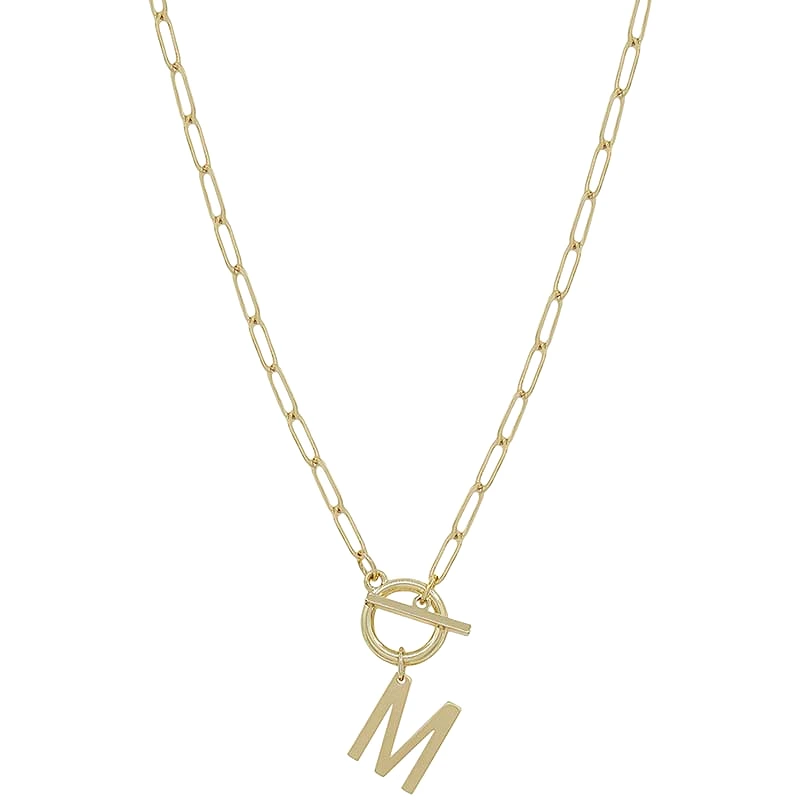 Chain Link Initial Letter Necklace