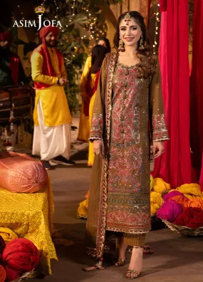 Chamak Damak By Asim Jofa Luxury Festive Embroidered Lawn 3 Piece Unstitched Suit AJ24CD AJCD-08