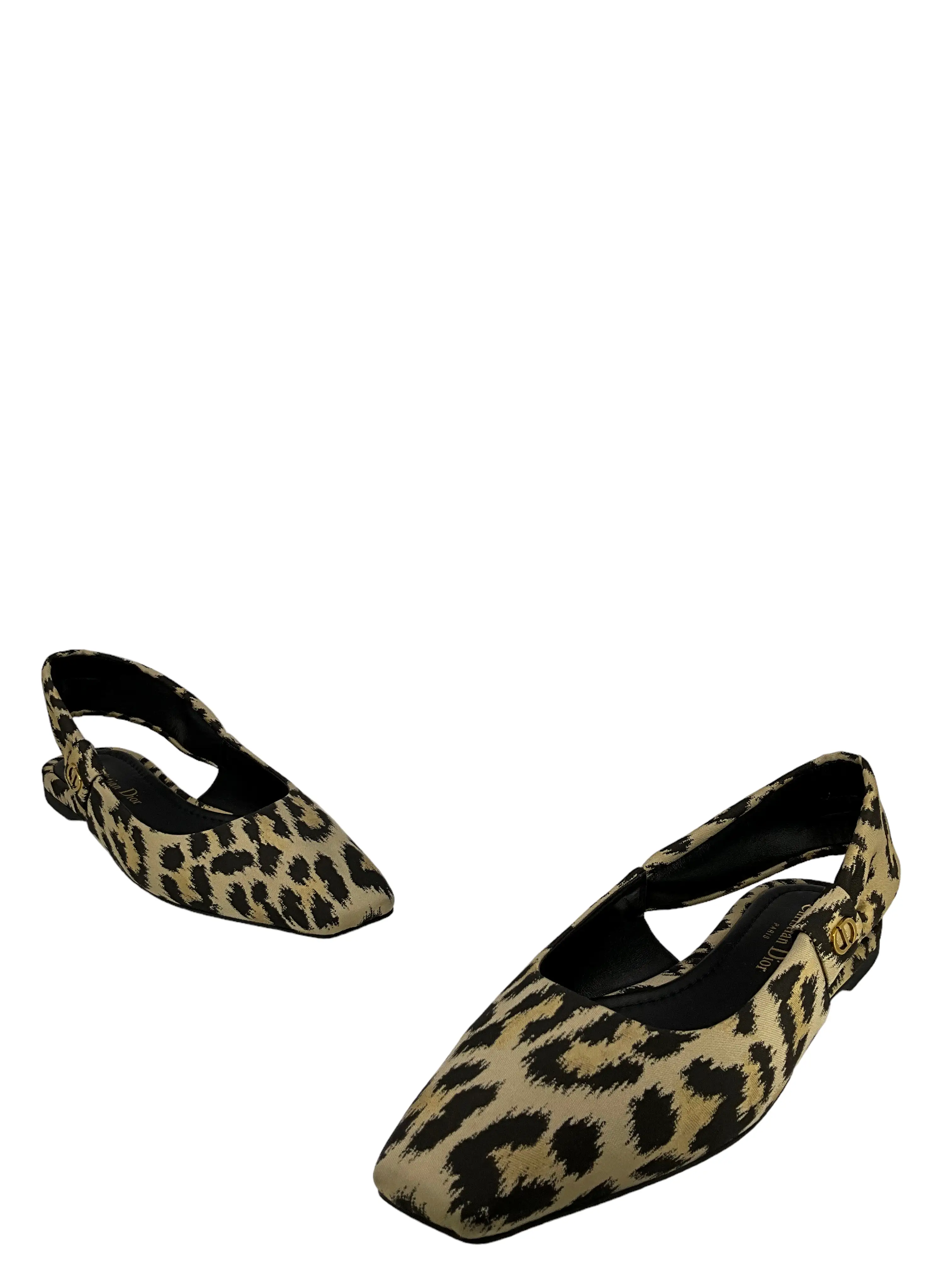 Christian Dior Mizza Slingbacks In Leopard Size 7