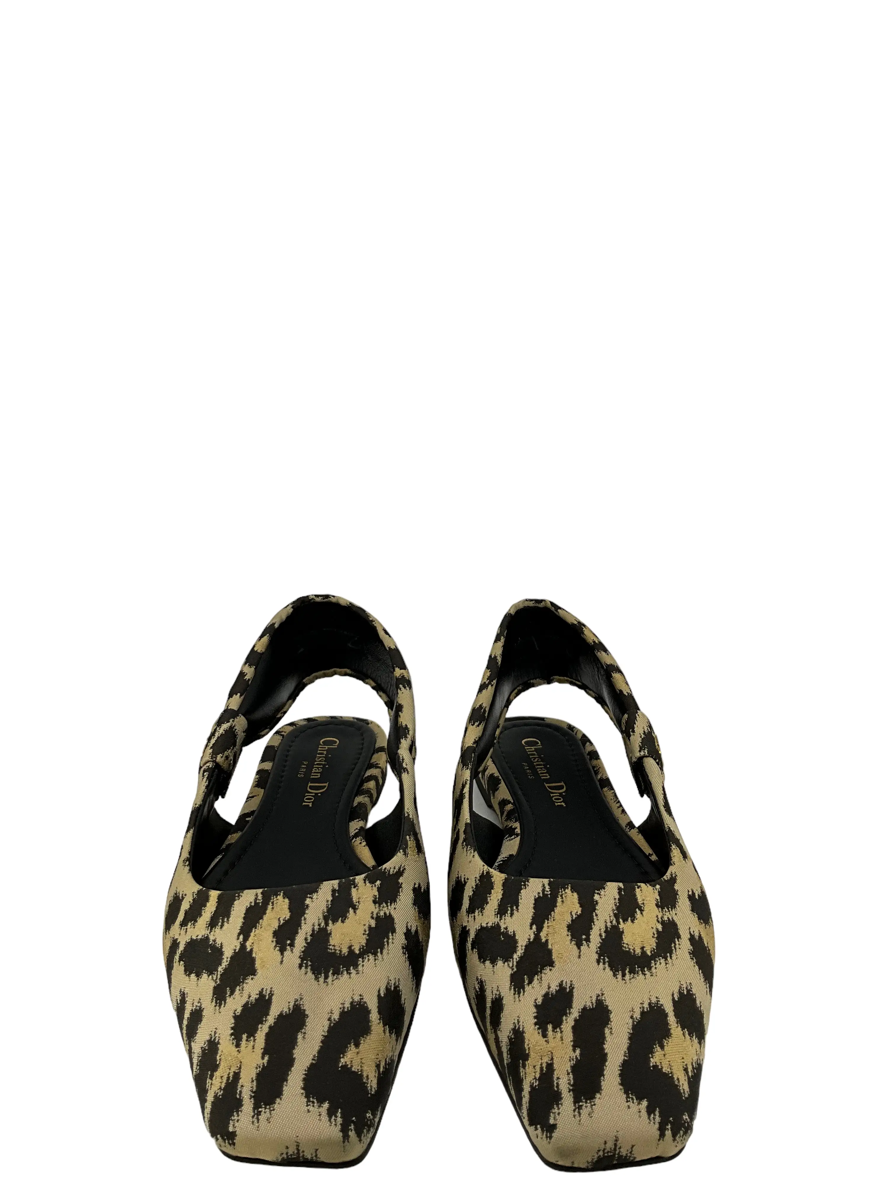 Christian Dior Mizza Slingbacks In Leopard Size 7