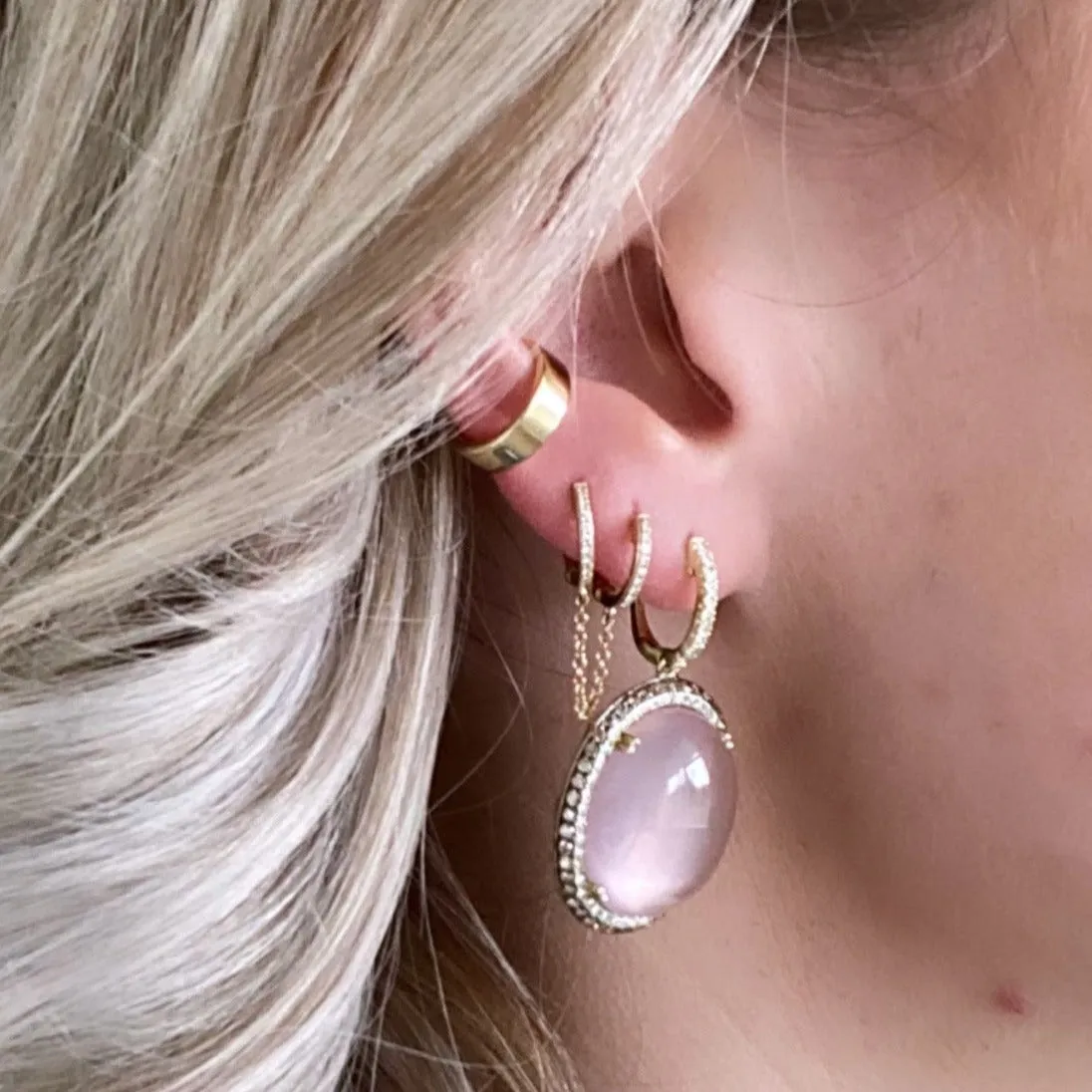 Chromatic Collection by Roset 14K Rose Quartz Earrings