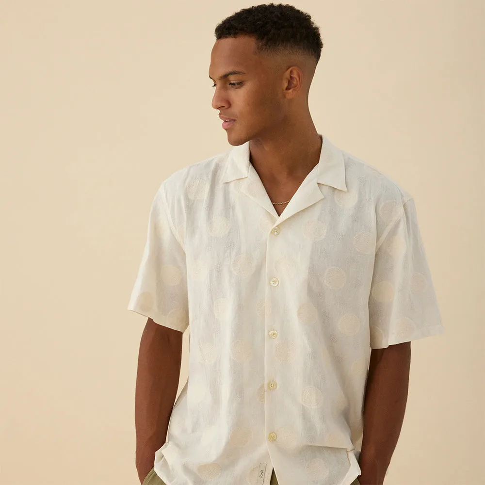 Circle Jacquard Vacation S/S Shirt - Cloud