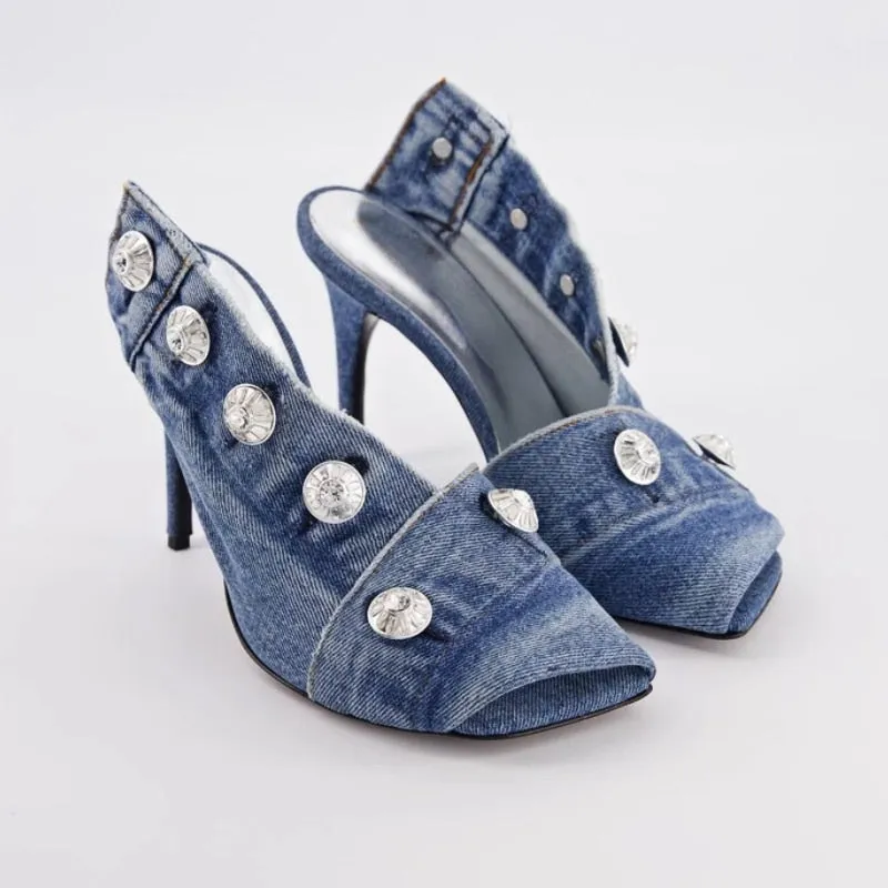 Cordova Denim High Heels