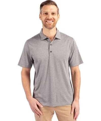 Cutter & Buck Men's Forge Eco Heather Stripe Stretch Recycled Polo Shirt