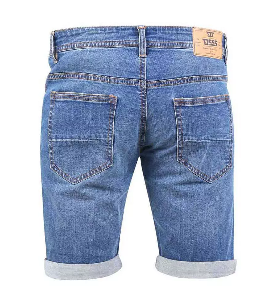 D555 Mens Blue Stretch Denim Shorts (BROXBOURNE)