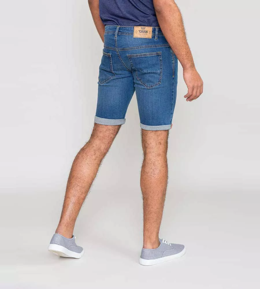 D555 Mens Blue Stretch Denim Shorts (BROXBOURNE)