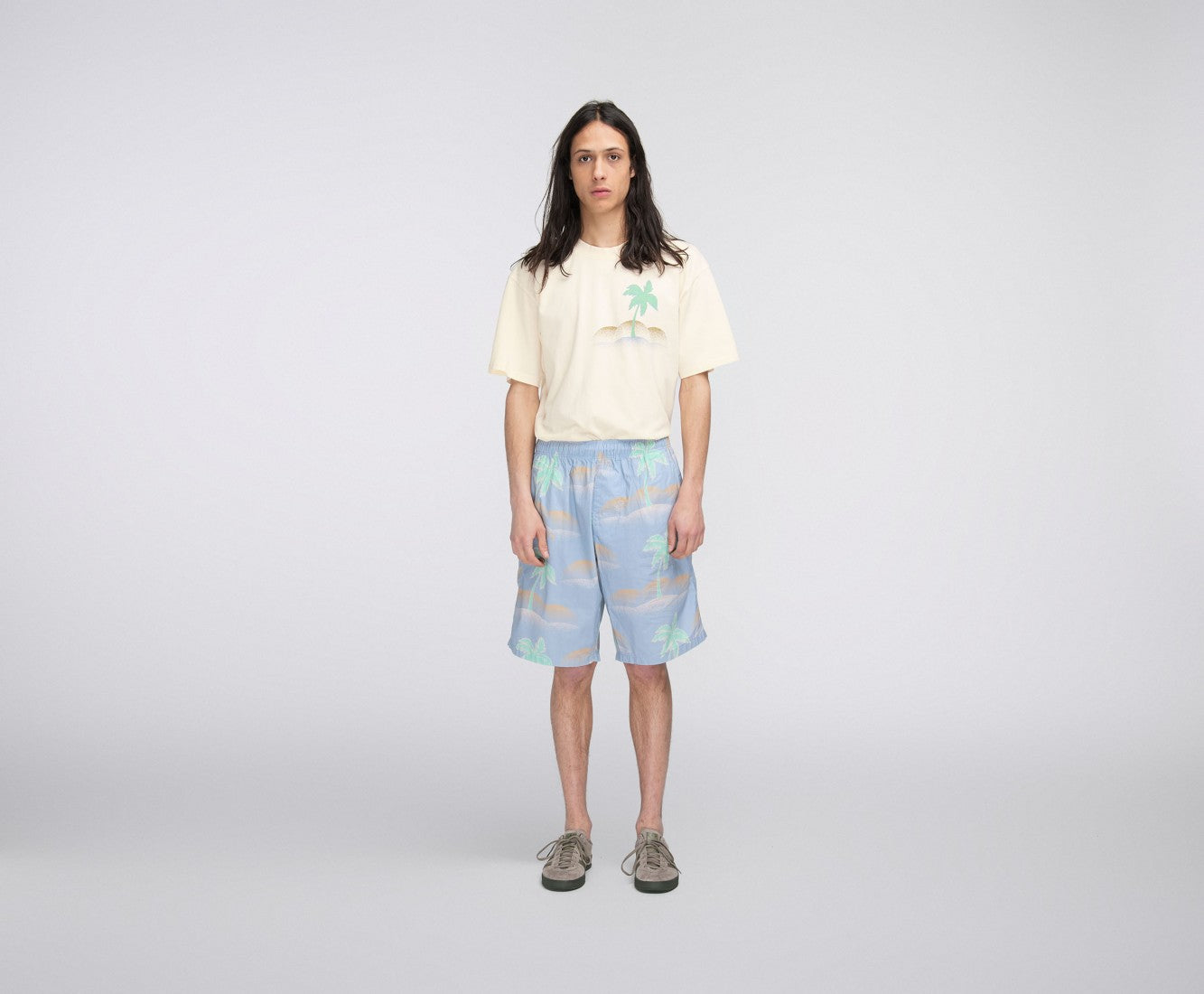 EDWIN Chiba Palm Shorts Ice Blue