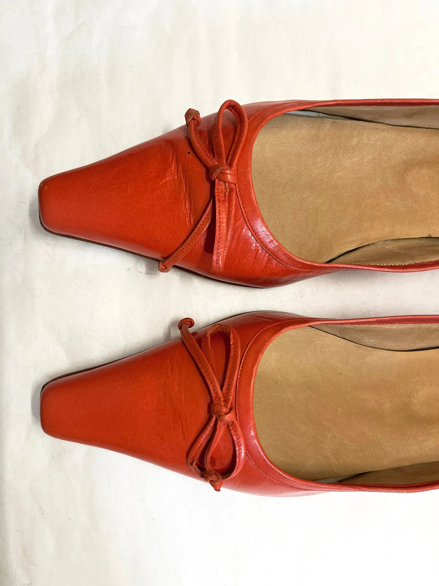 Ema Bow Flat in Tomato Size 40