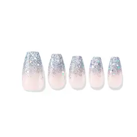 Finger Suit After Party Nails 40pcs Hand Artificial Fake Nails Long Pretty Art Tips Beauty Silver Glitter