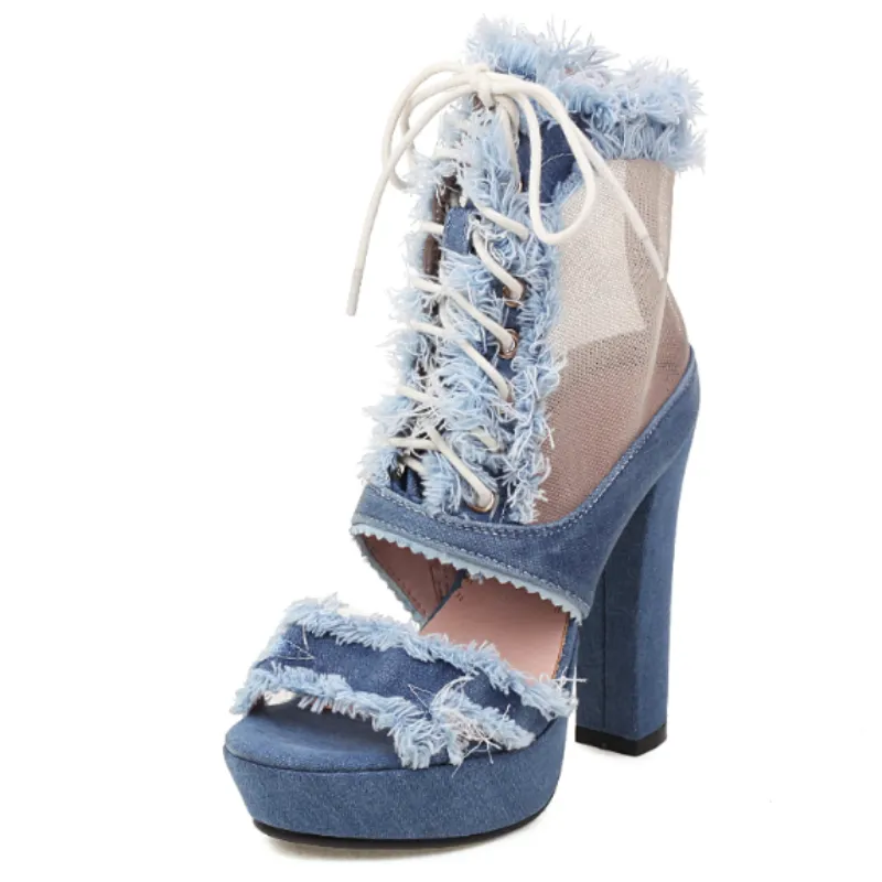 Fiona Denim High Heels