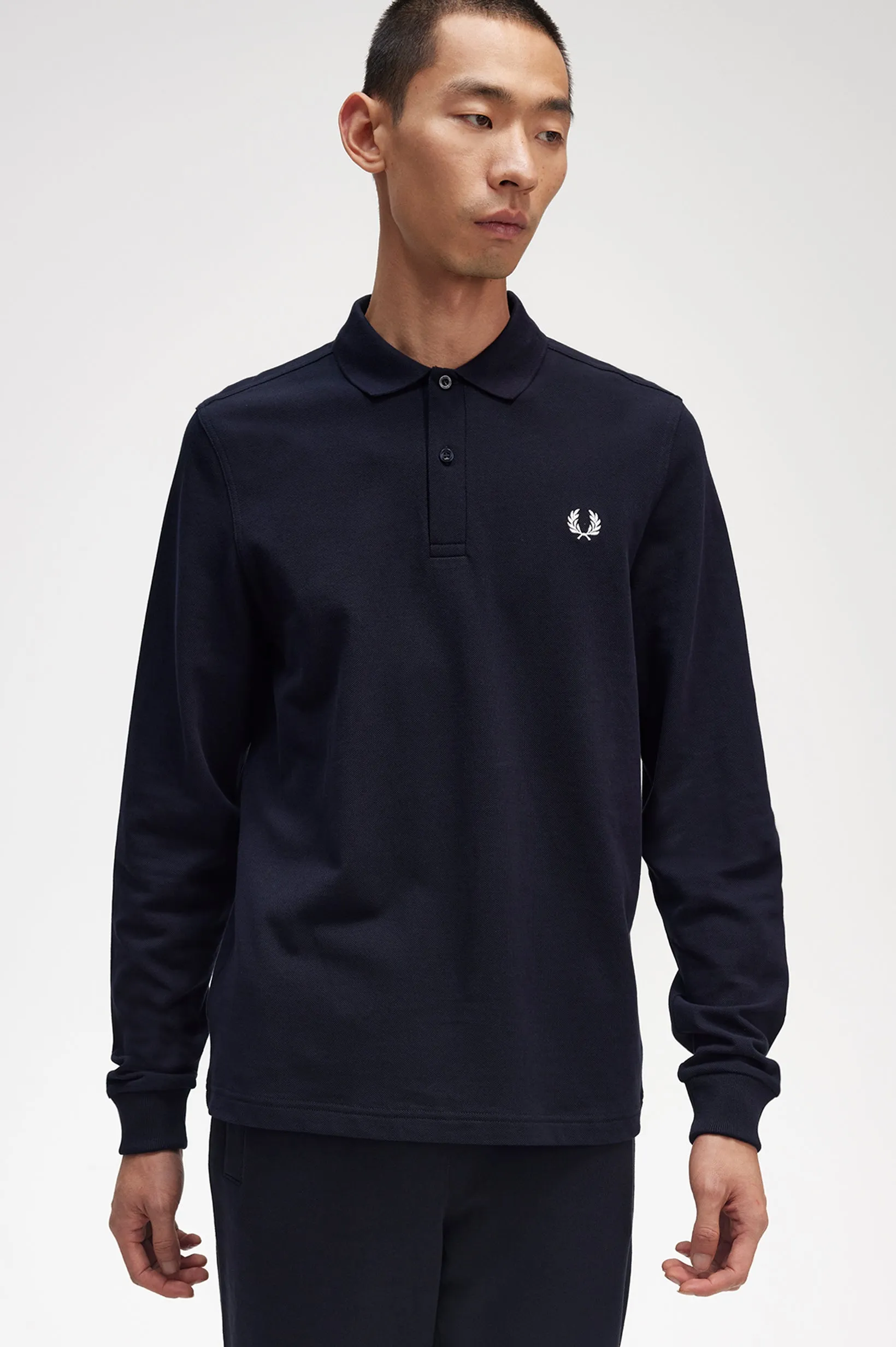 Fred Perry LS Plain Polo Navy