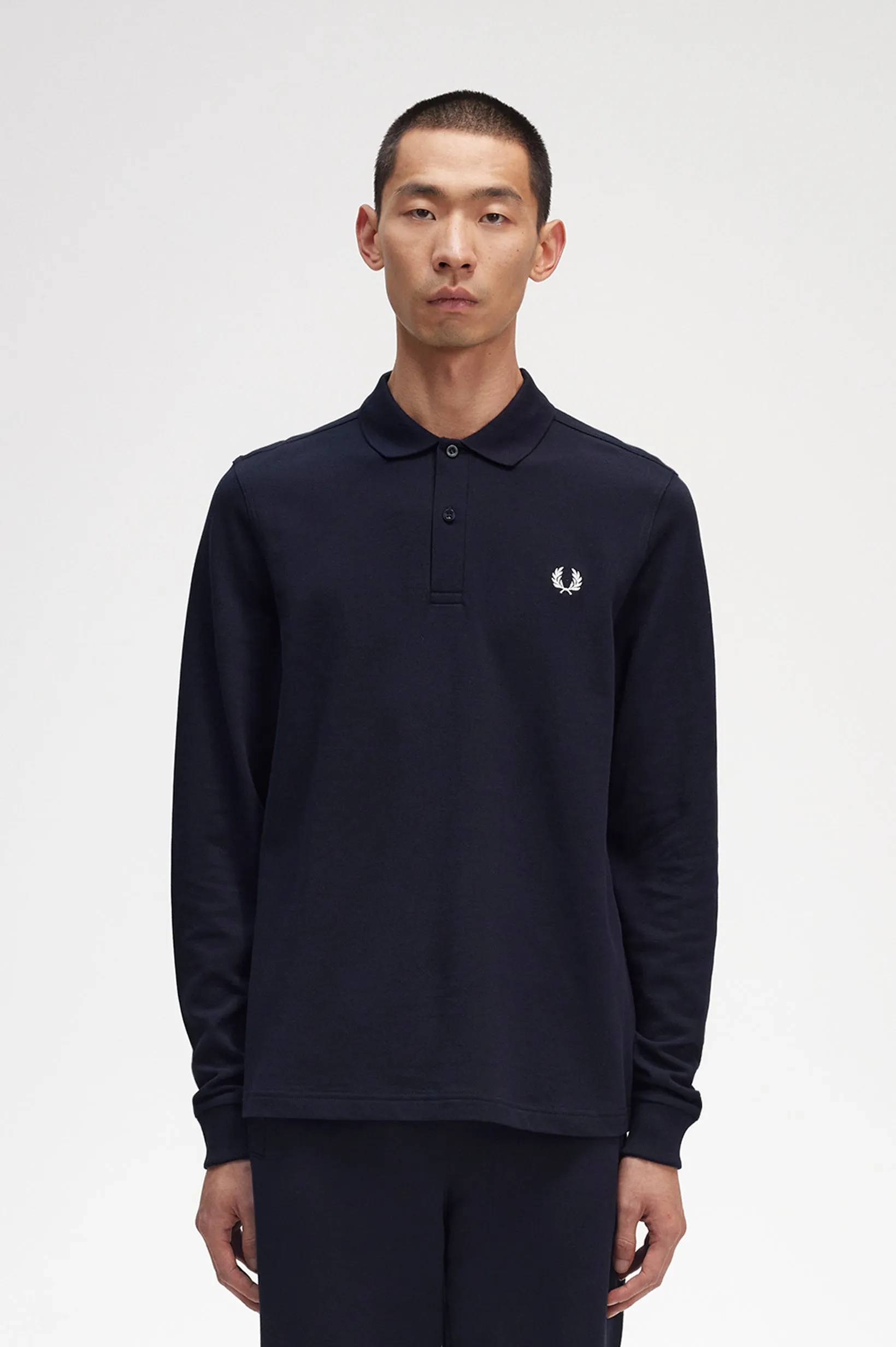 Fred Perry LS Plain Polo Navy