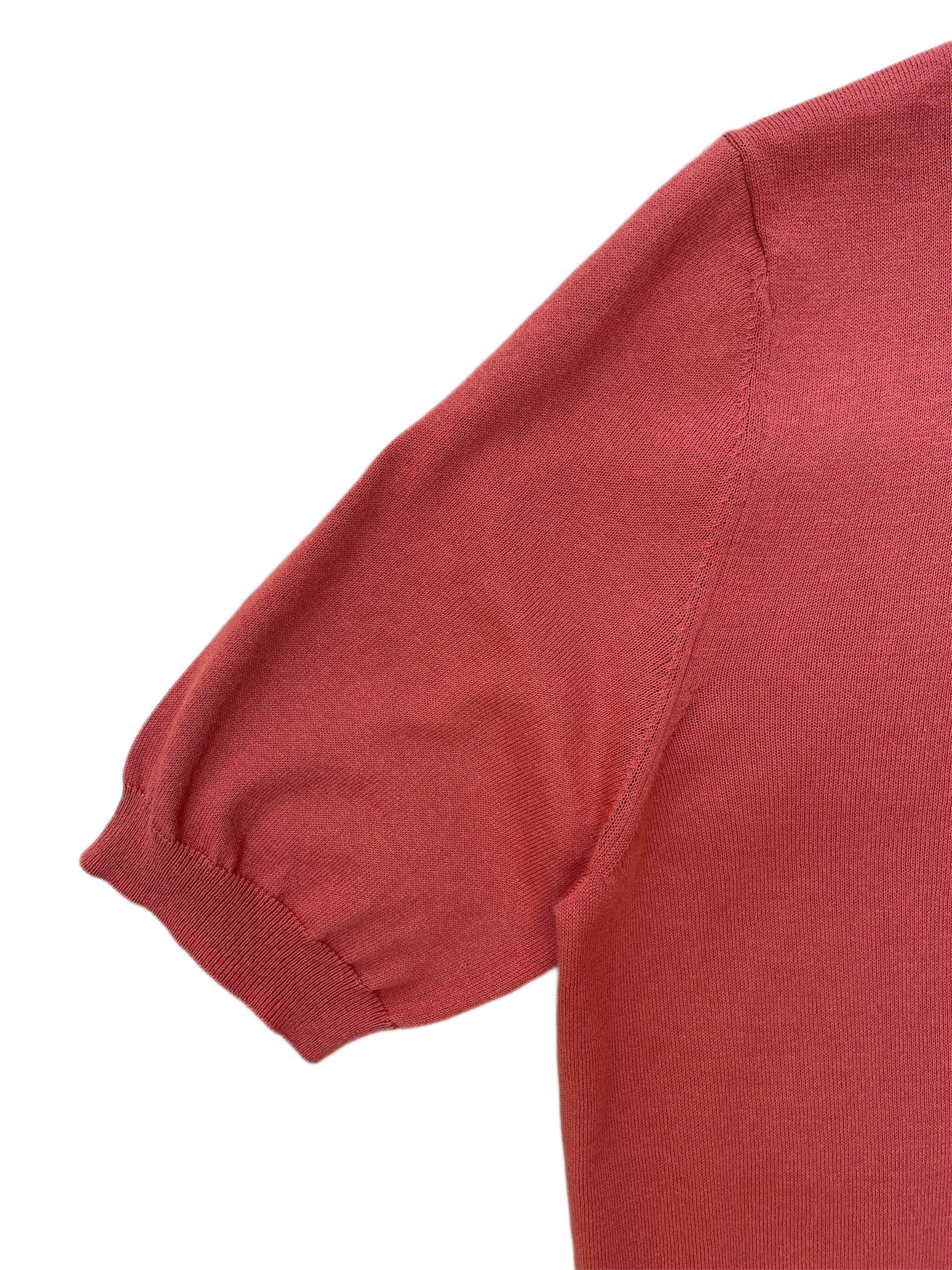 FRESH Extra Fine Crepe Cotton Knitted Polo in Cayenne Red