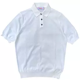 FRESH Extra Fine Crepe Cotton Knitted Polo In White