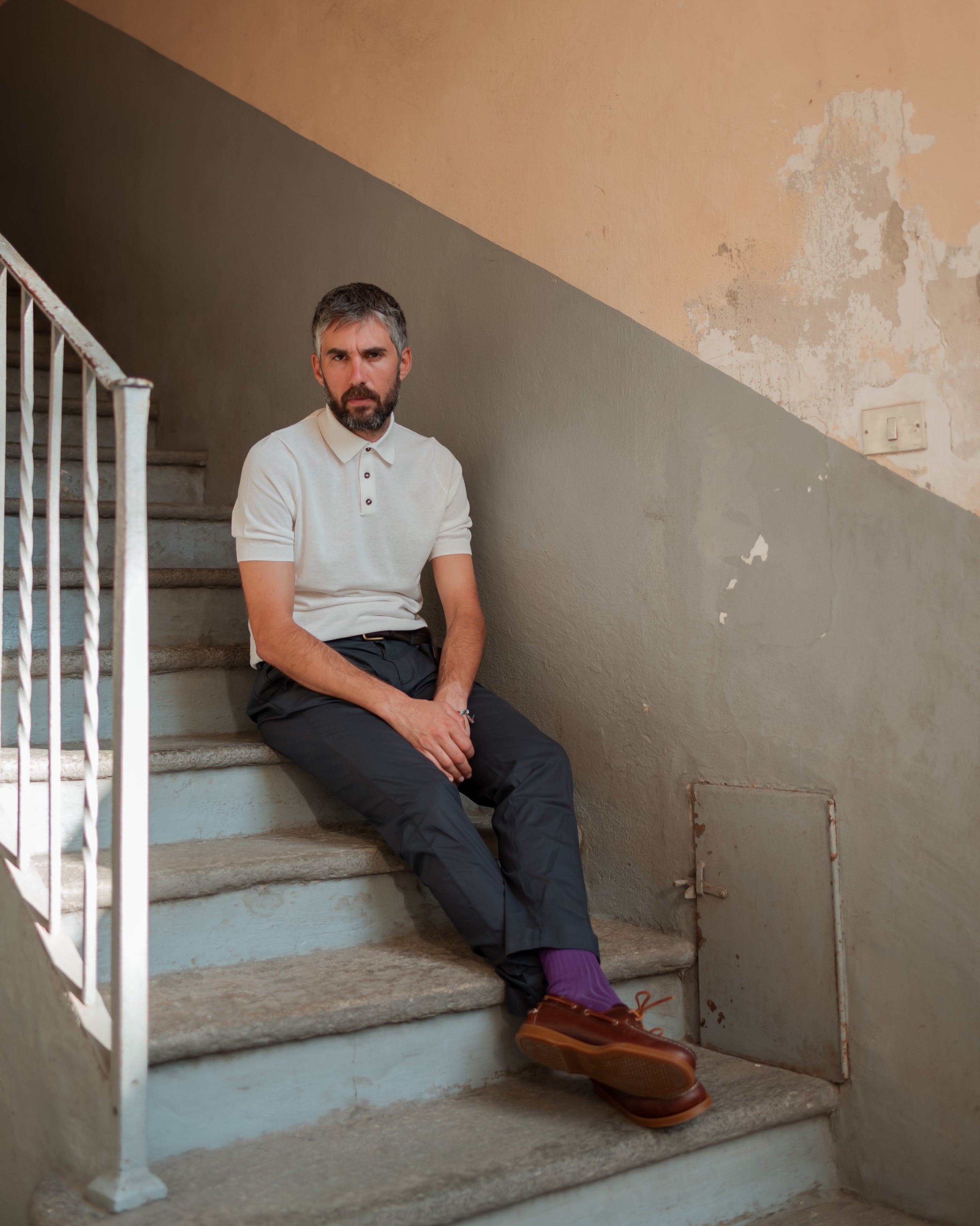 FRESH Extra Fine Crepe Cotton Knitted Polo In White