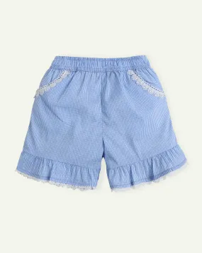 Frilled Checkered Shorts