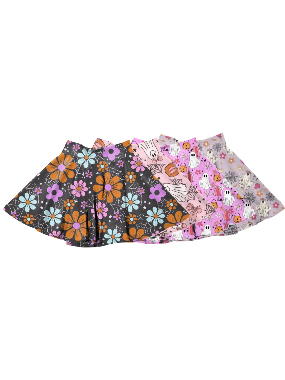 Girls Halloween Skater Skirts - Retro