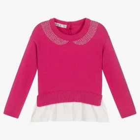 Girls Pink Knitted Sweater