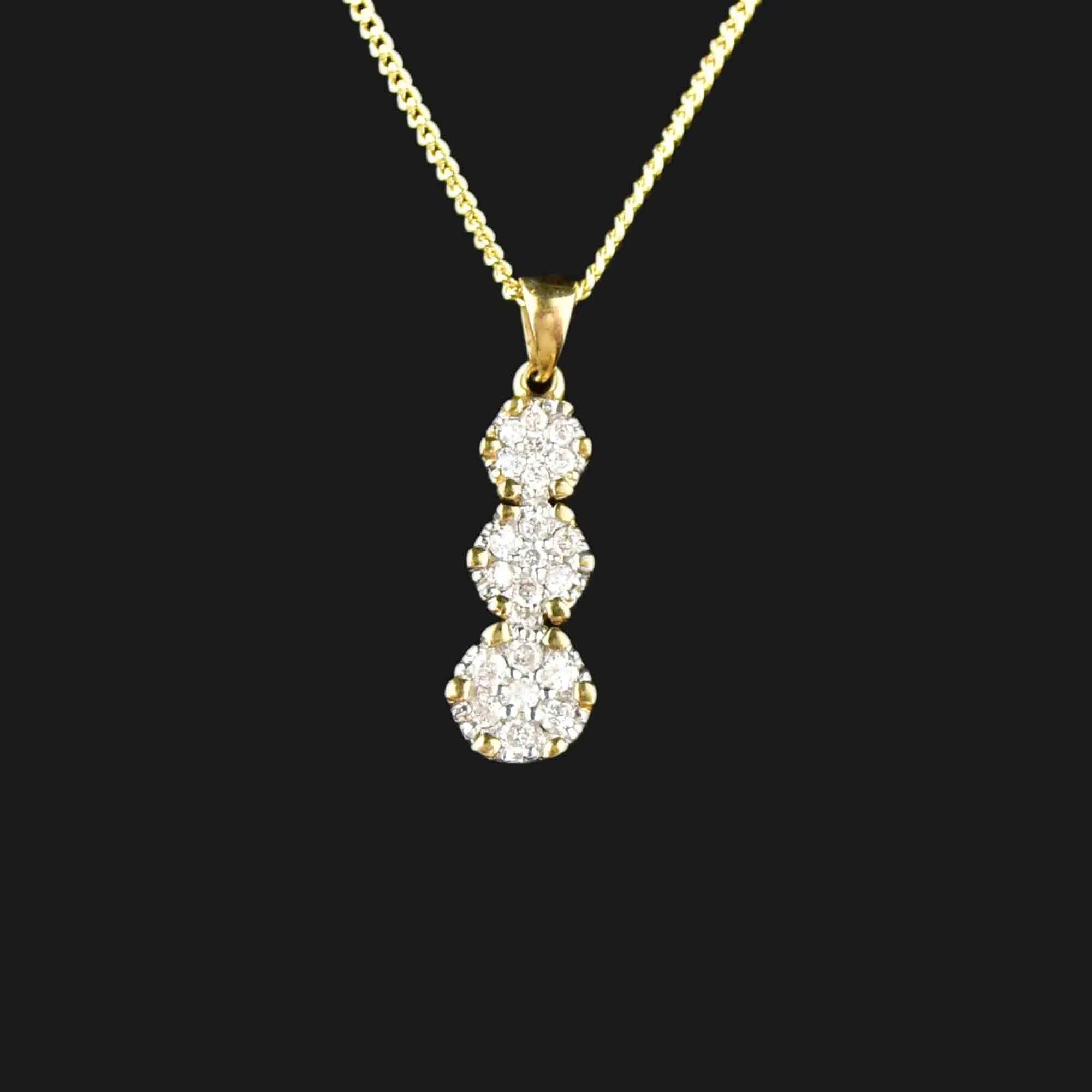 Gold Diamond Journey Style Pendant Necklace