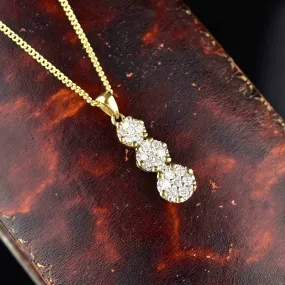 Gold Diamond Journey Style Pendant Necklace