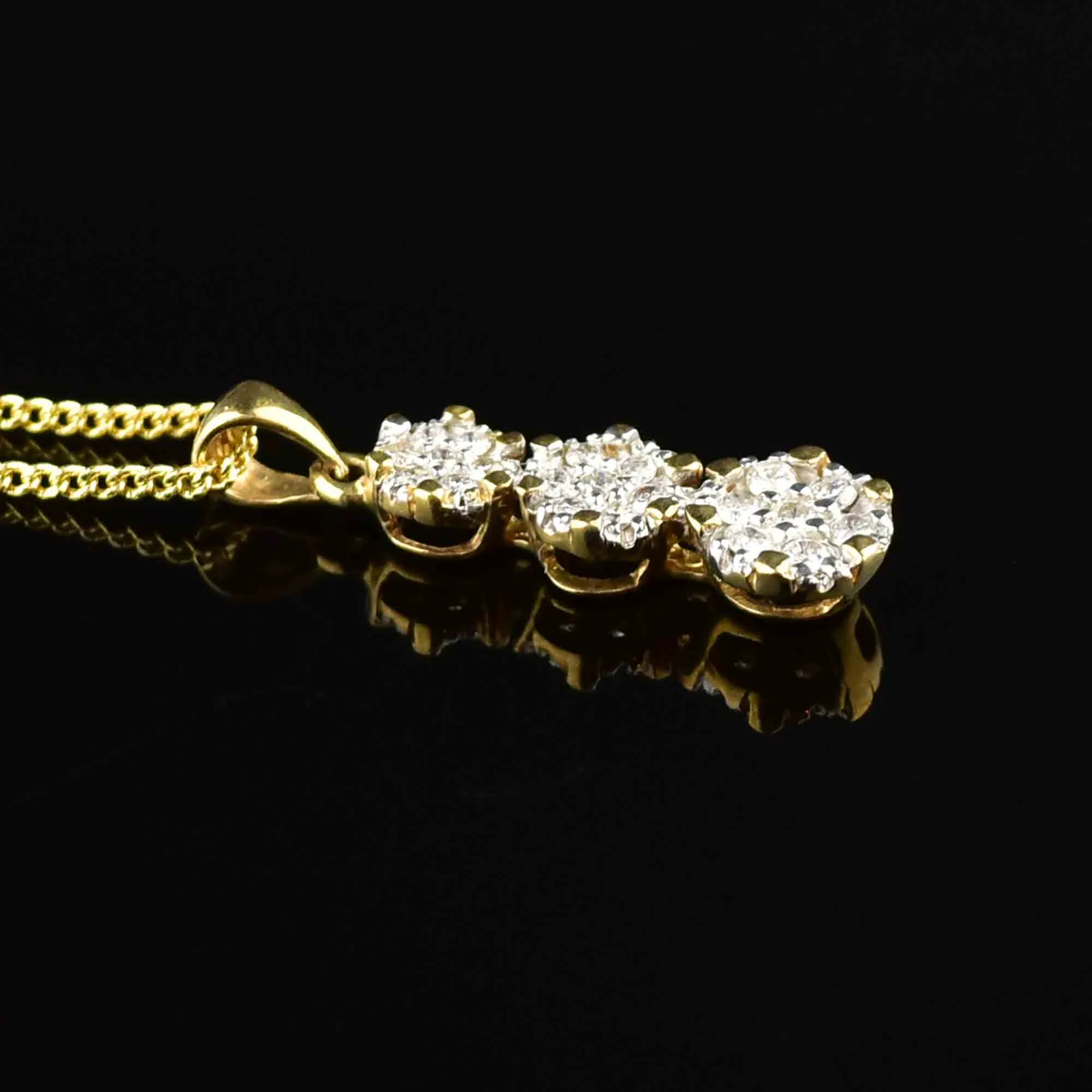 Gold Diamond Journey Style Pendant Necklace