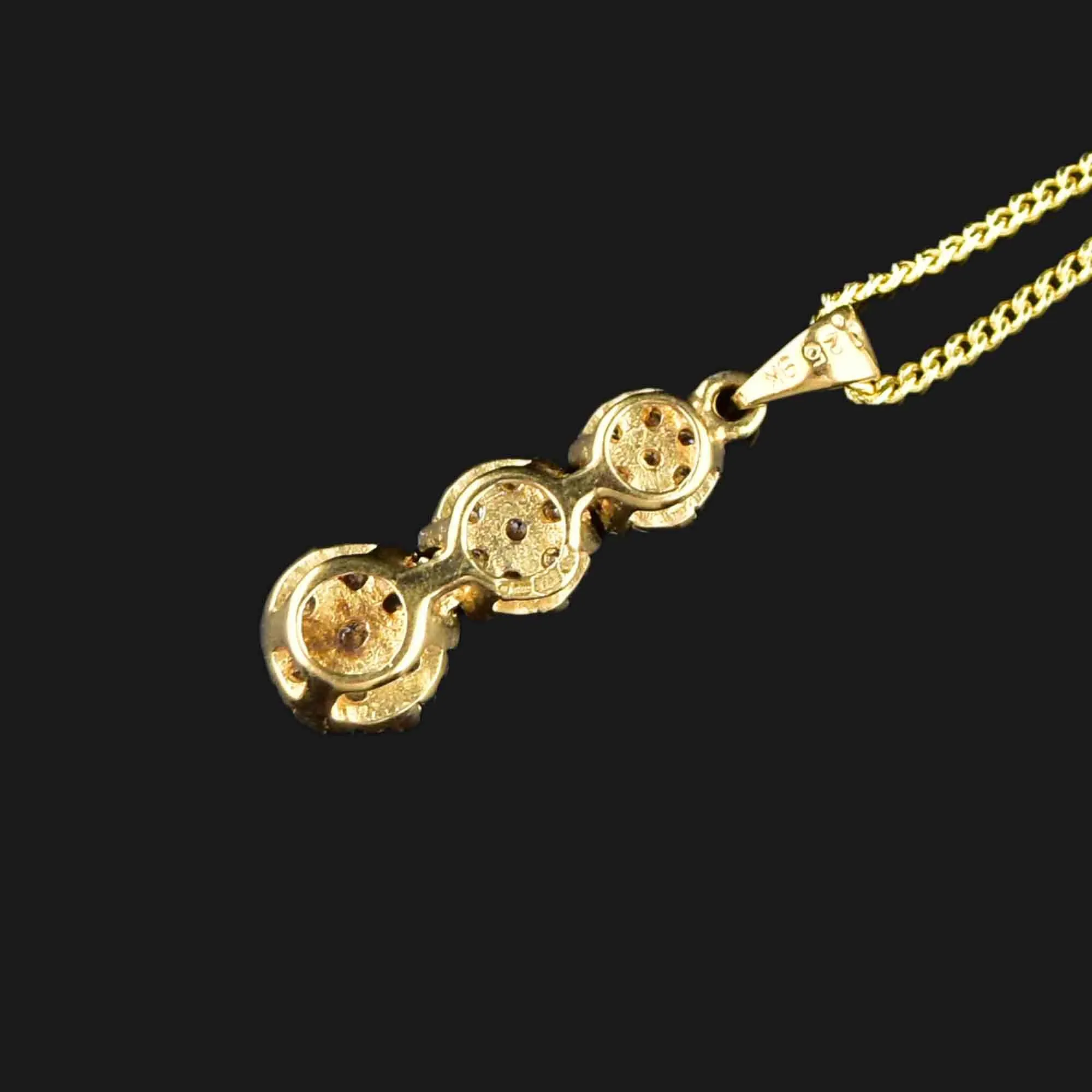 Gold Diamond Journey Style Pendant Necklace