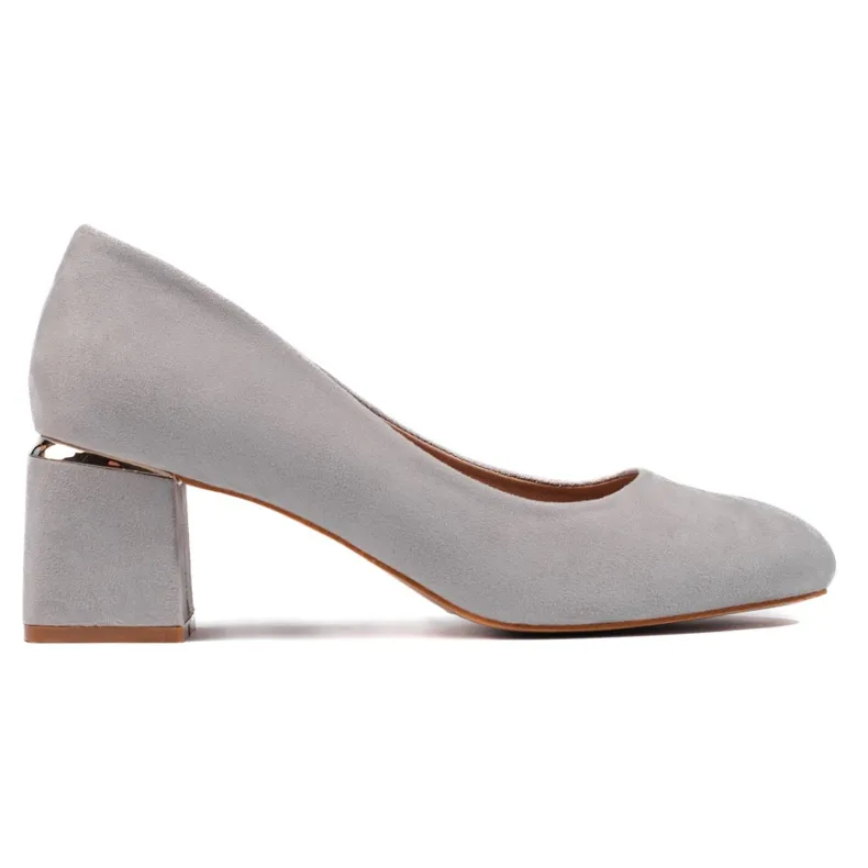 Gray suede high heels grey