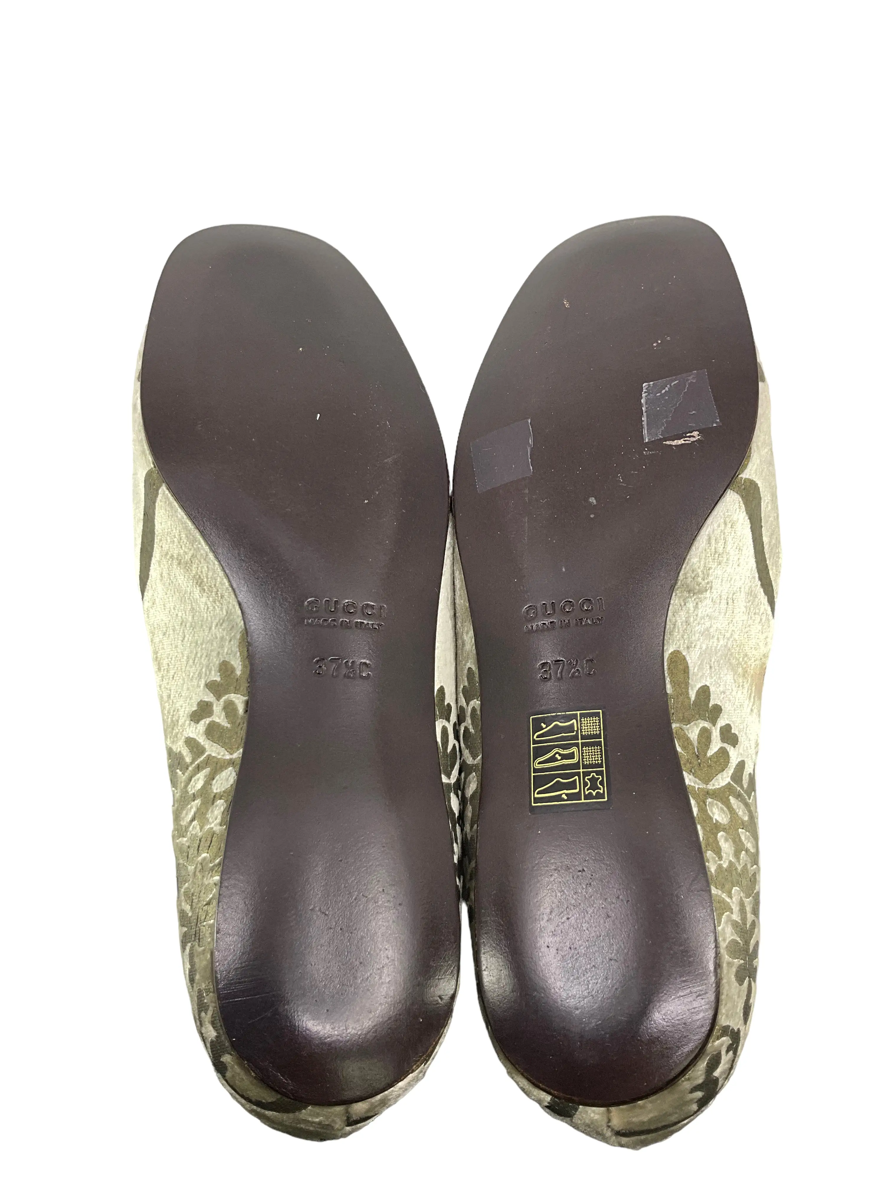 Gucci Gold Brocade Flats Size 7.5