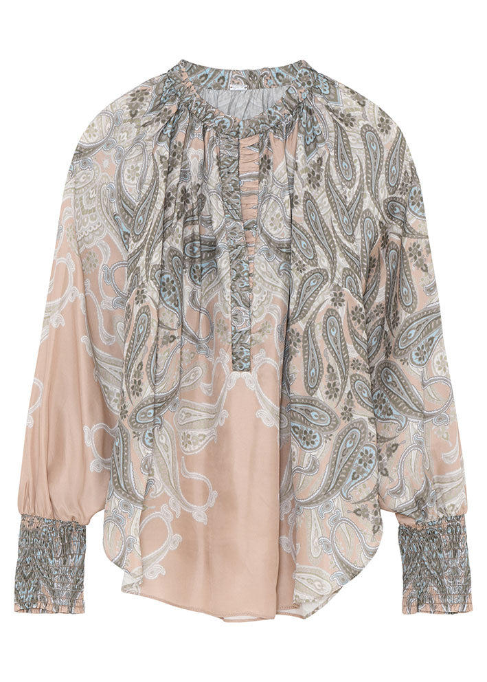 Gustav Annsofie shirt 52615 Skjorte - Beige w. Army Paisley