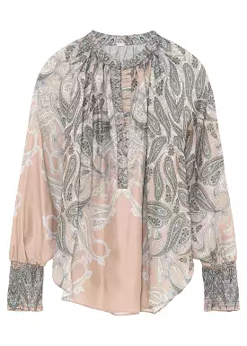 Gustav Annsofie shirt 52615 Skjorte - Beige w. Army Paisley