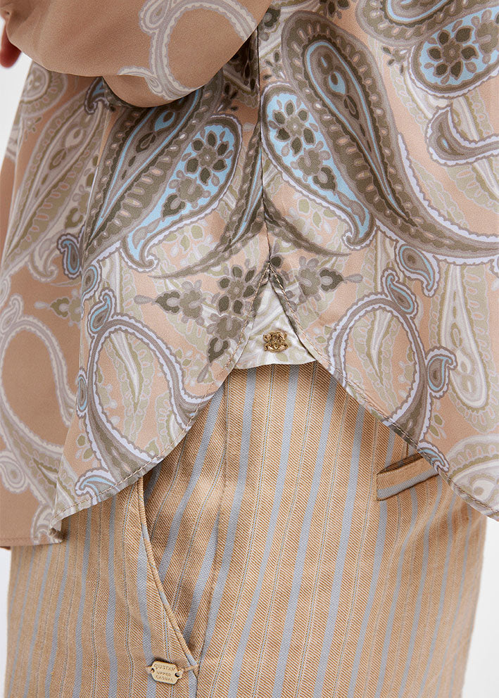 Gustav Annsofie shirt 52615 Skjorte - Beige w. Army Paisley