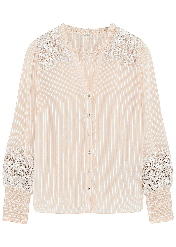 Gustav Carmen Lace Shirt 51620 Skjorte - Cream Tan