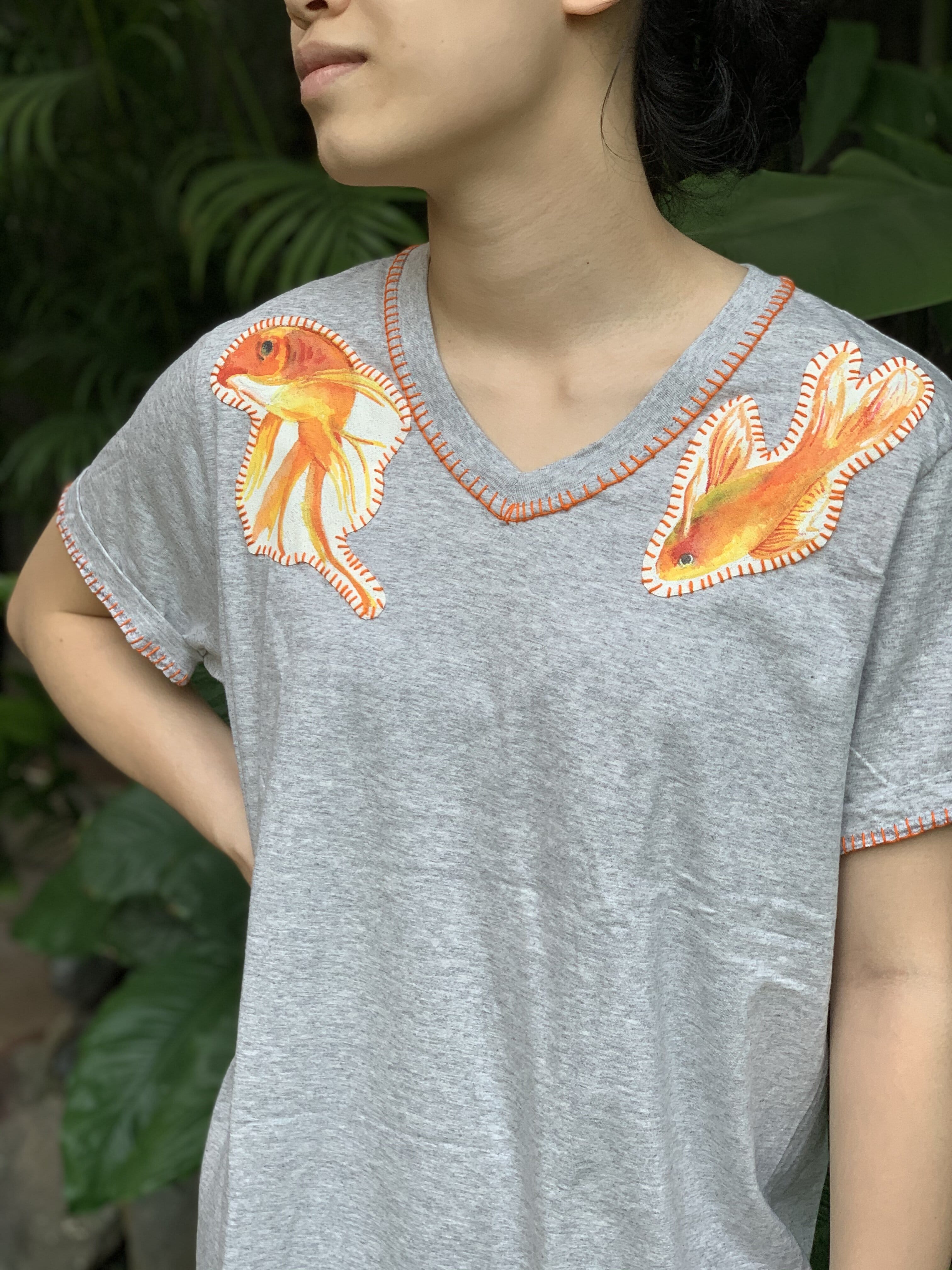 Hand-Painted Shirt (Goldfish)