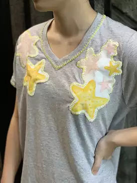 Hand-Painted Shirt (Multi-Starfish)