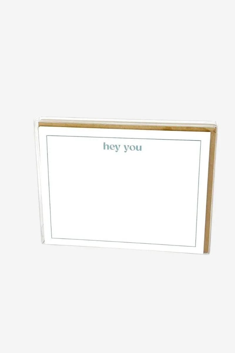 Hey you - Box of 6 letterpress flat notecards