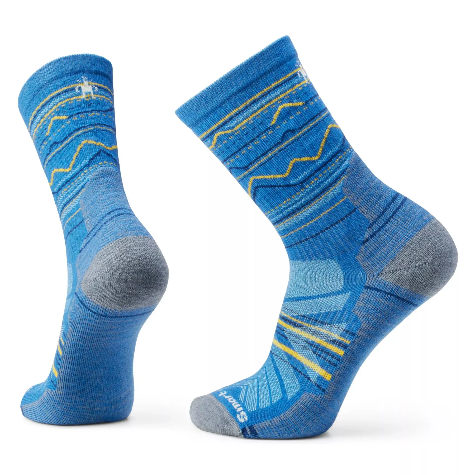 Hike Light Cushion Mountain Range Pattern Crew Socks - SW001615