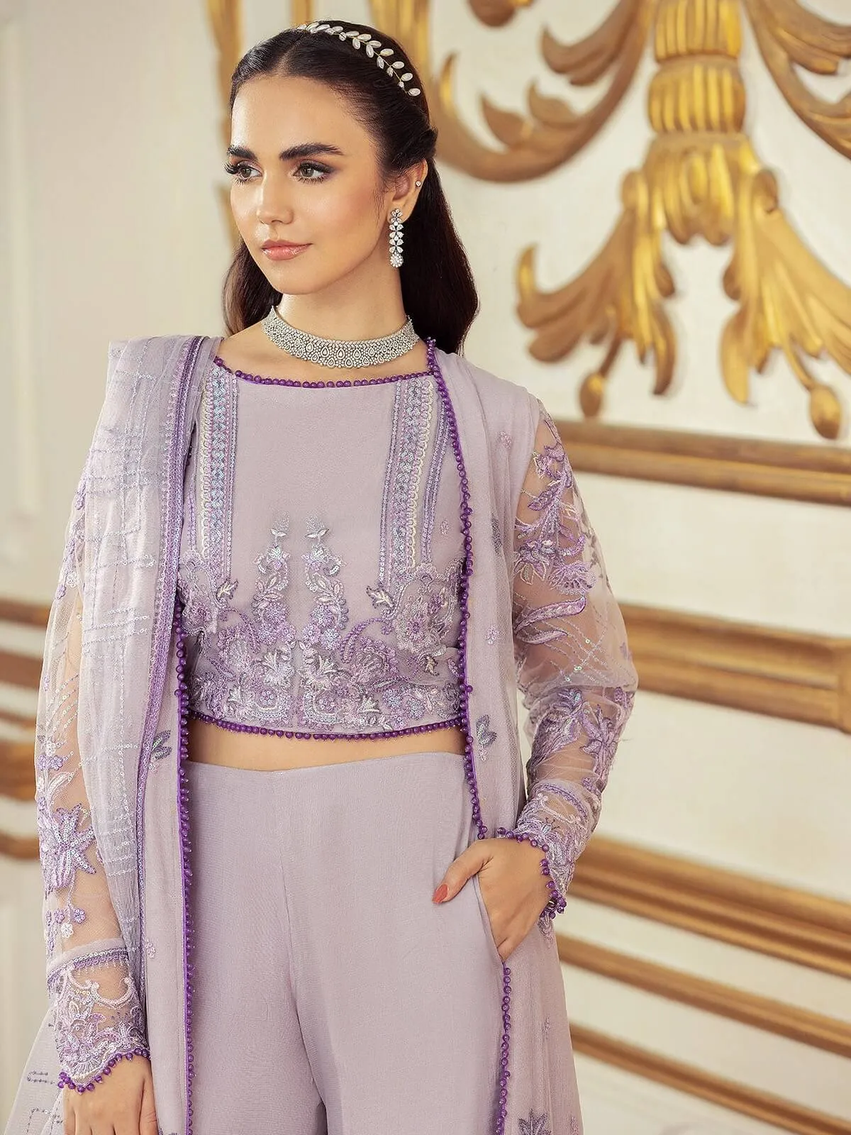 House of Nawab Gul Mira Luxury Formal Unstitched 3PC Suit 06-TANAZ