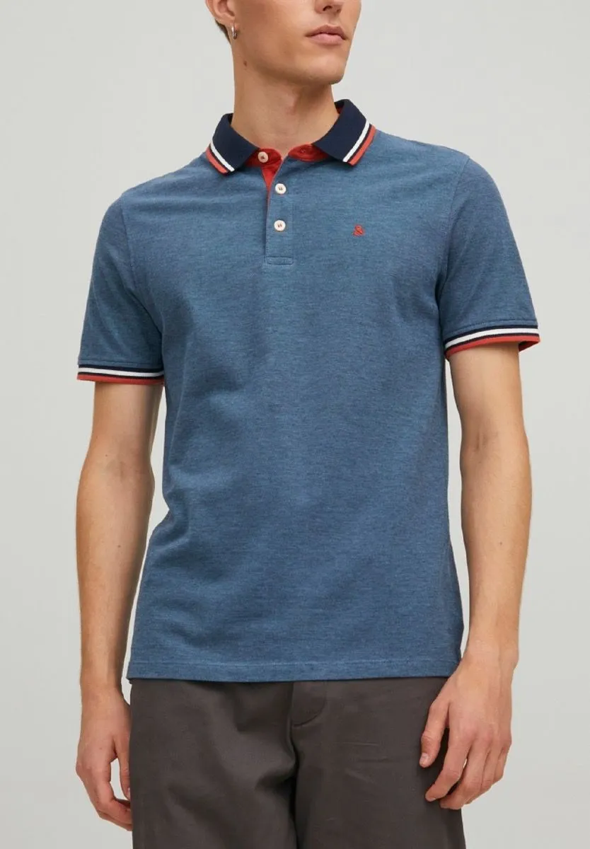 Jack & Jones Paulos Tipped Polo Shirt Denim Blue