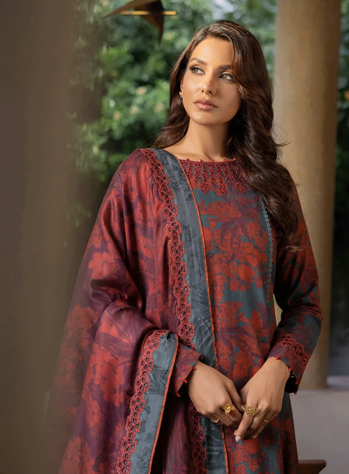 Jahanara By Iznik Embroidered Slub Unstitched 3 Piece Suit - 10 MAHNAZ