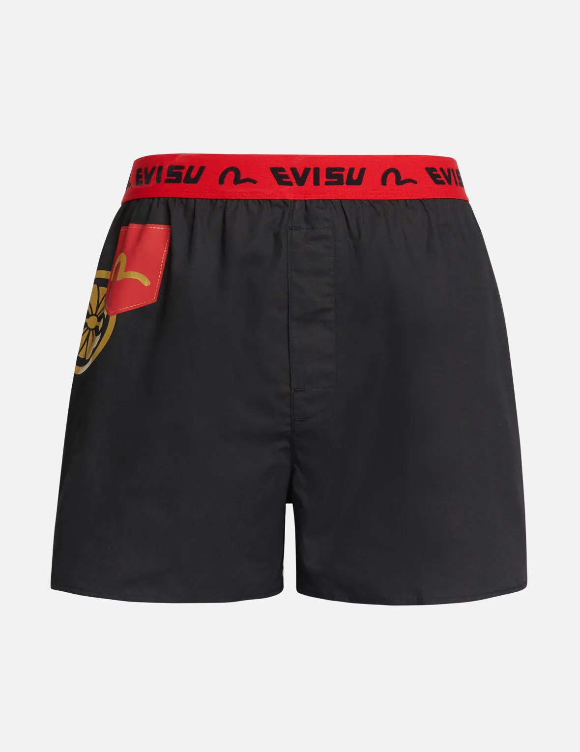 Japanese Dragon Daicock Foil Print Kamon Boxer Shorts