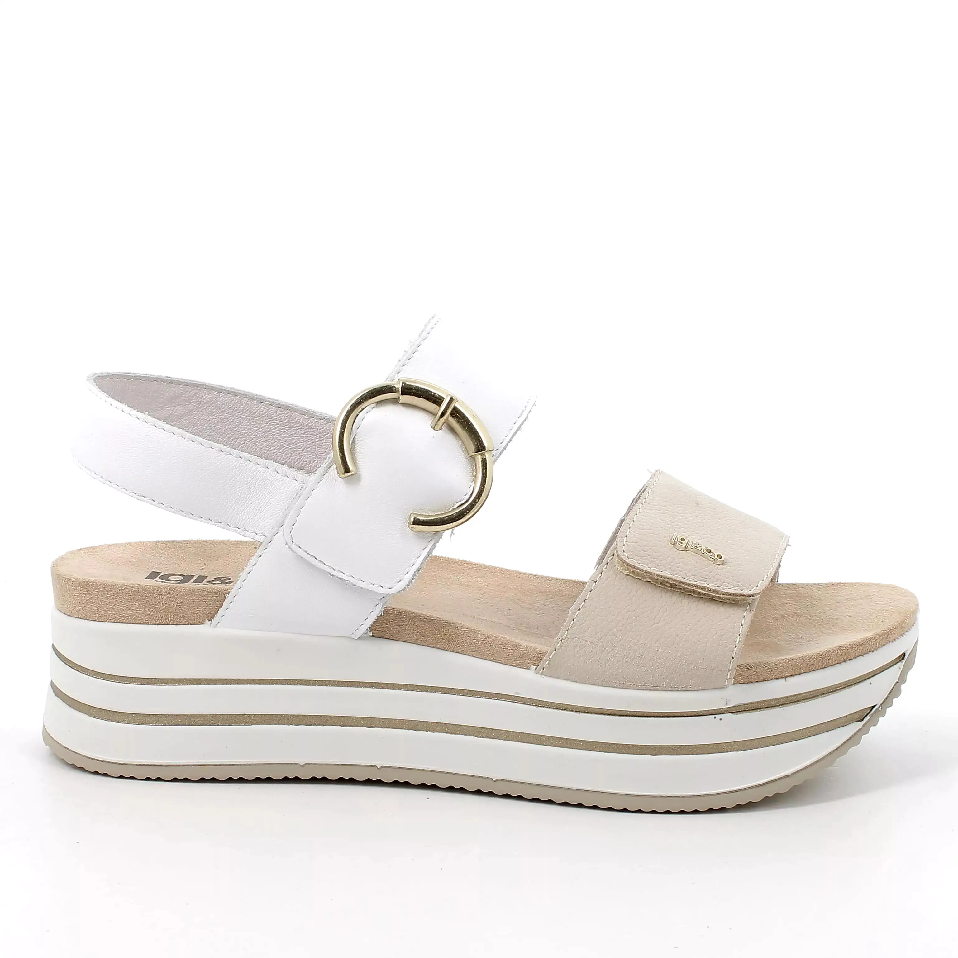 Ladies IGI & Co Sandals White/Cream Chunky Platform 5679166