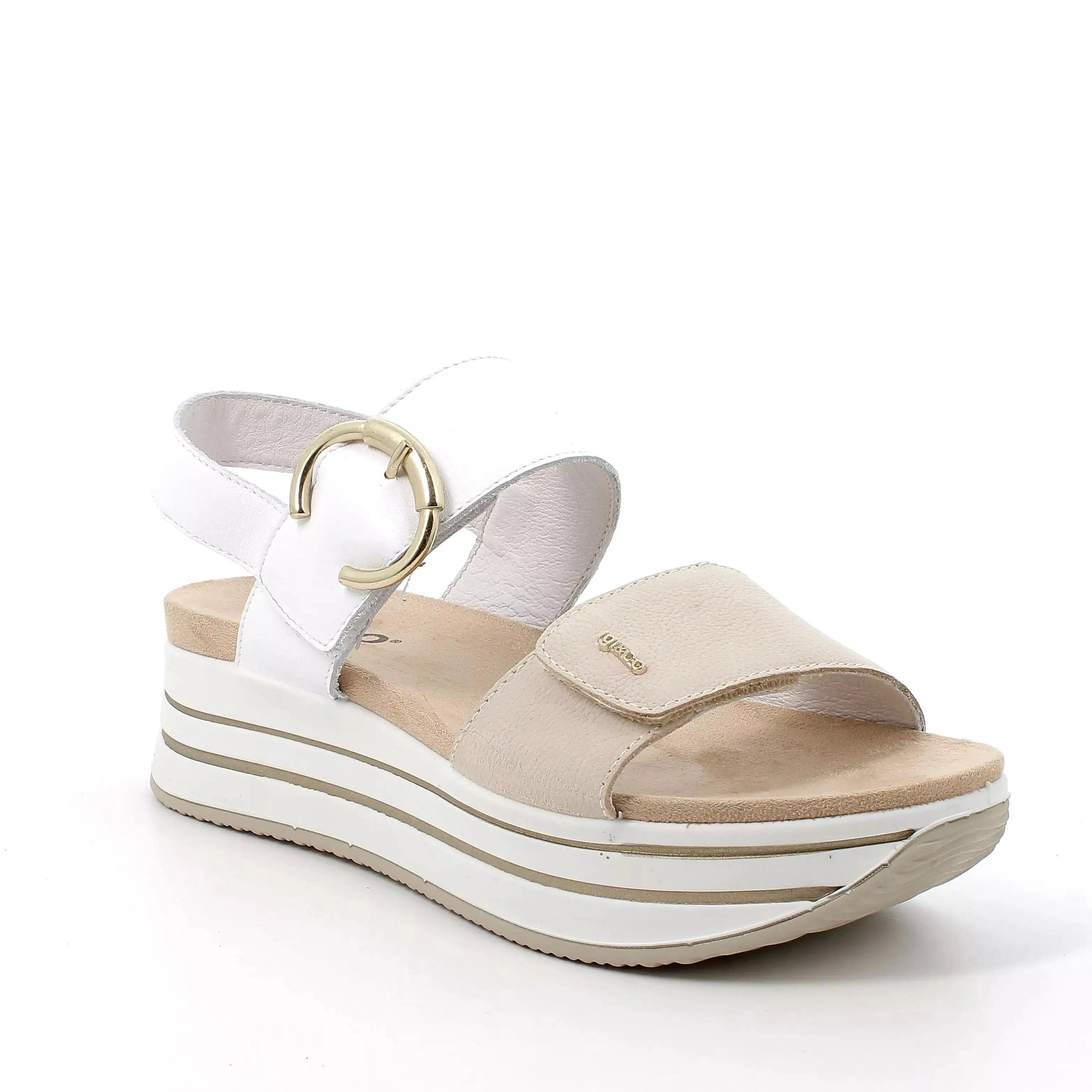 Ladies IGI & Co Sandals White/Cream Chunky Platform 5679166