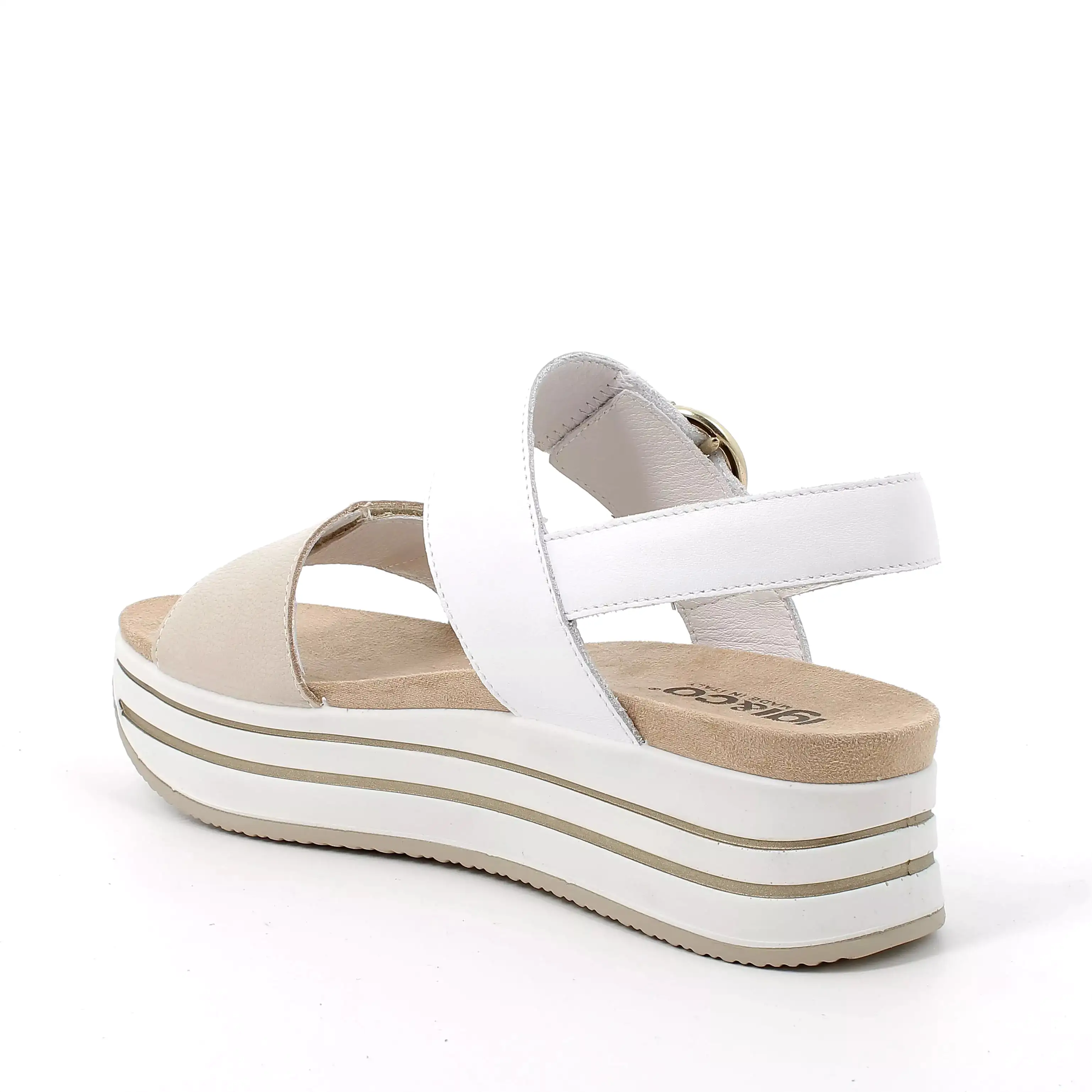 Ladies IGI & Co Sandals White/Cream Chunky Platform 5679166