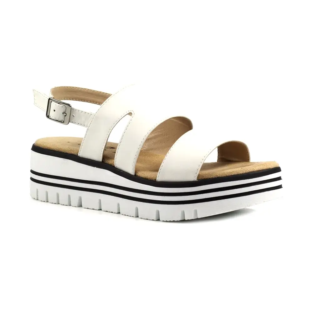 Ladies Lunar Sandal White Chunky Comfort Jocelyn