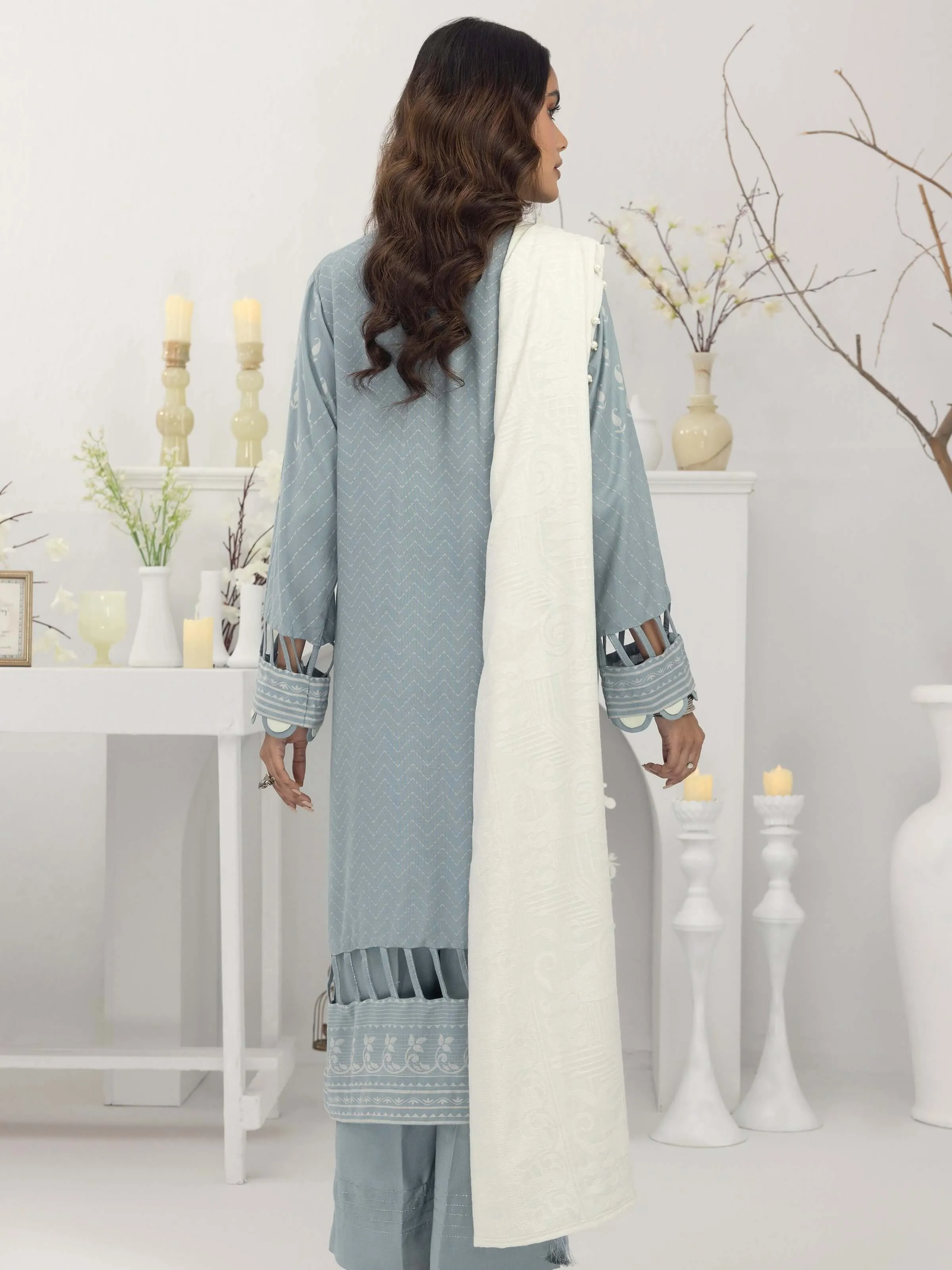 Lakhany by LSM Pashmina Printed Unstitched 3Pc Suit LG-SR-0131-B