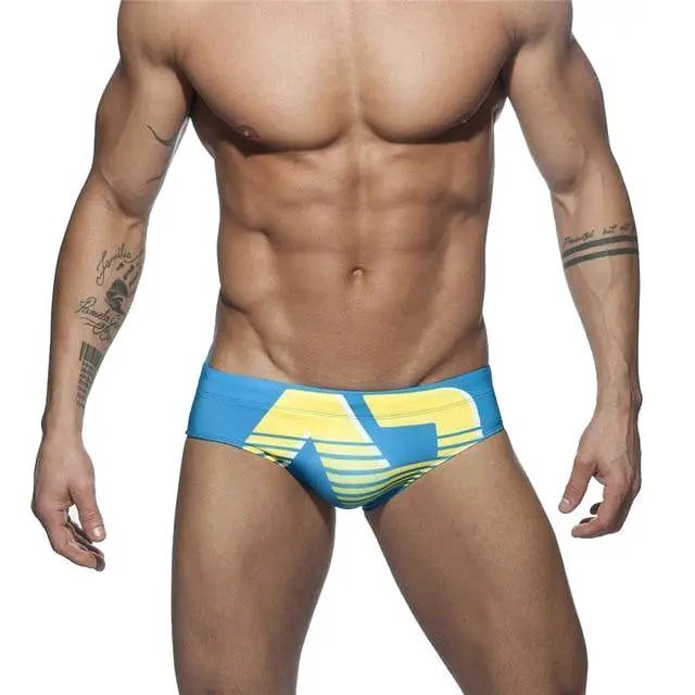 Letter Print Men Swim Briefs