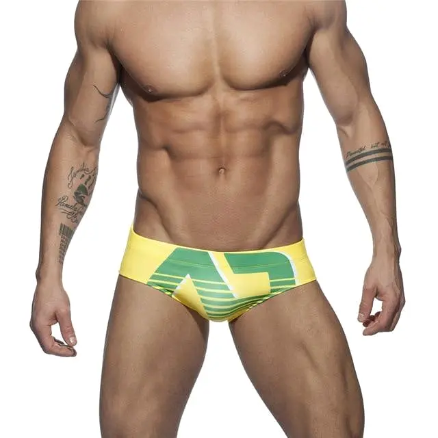 Letter Print Men Swim Briefs