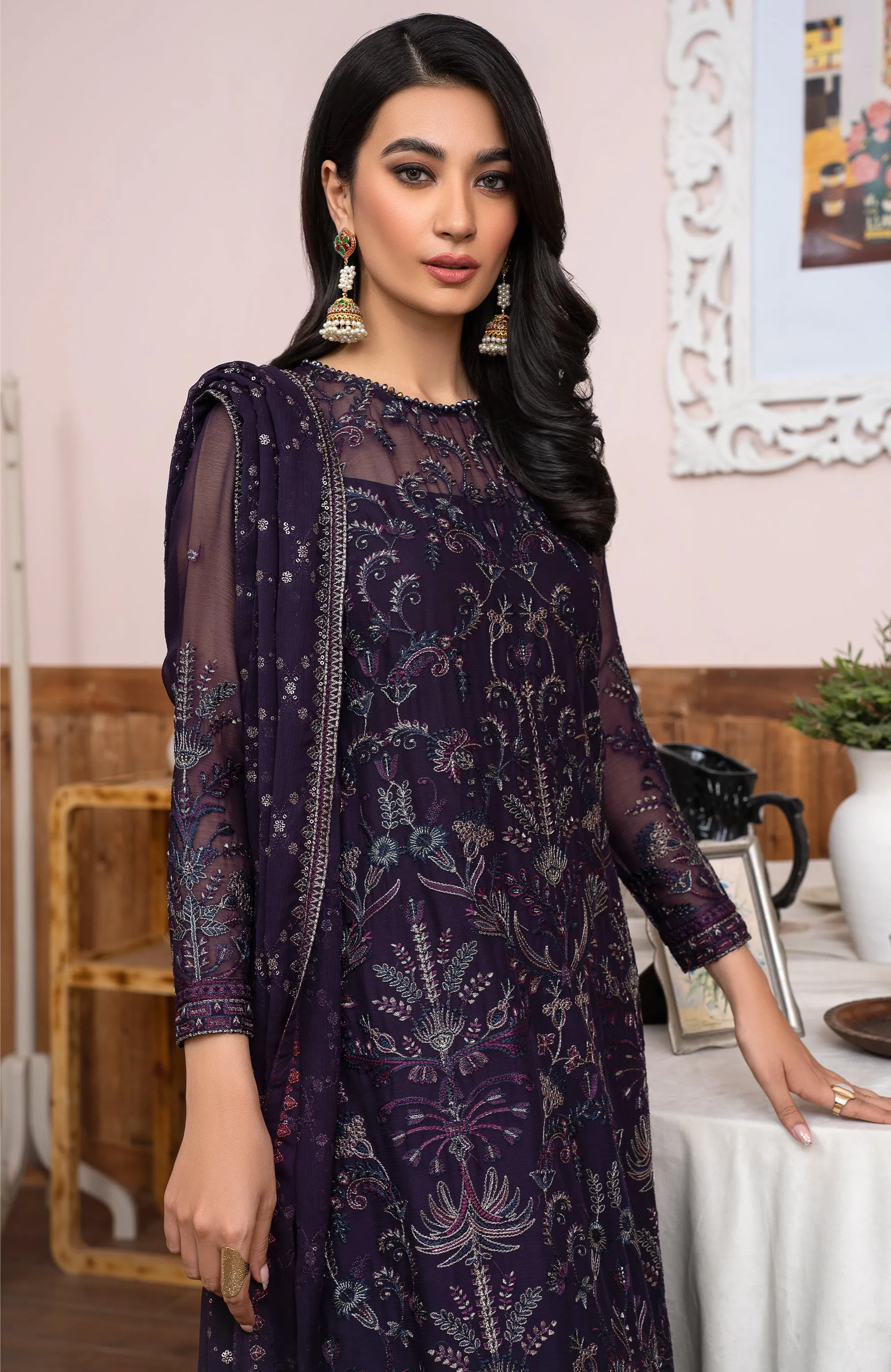 Meeral by Zarif Unstitched Luxury Formal 3 Piece Suit ZLM-05 SCARLETT