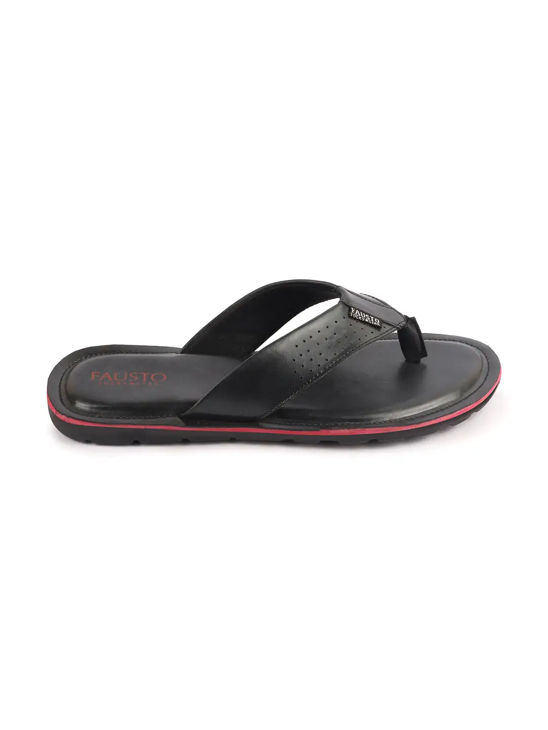 Men Black Daily Indoor Outdoor Slip On Thong Slipper