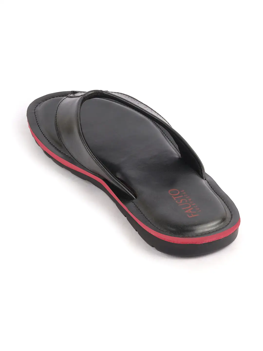 Men Black Daily Indoor Outdoor Slip On Thong Slipper